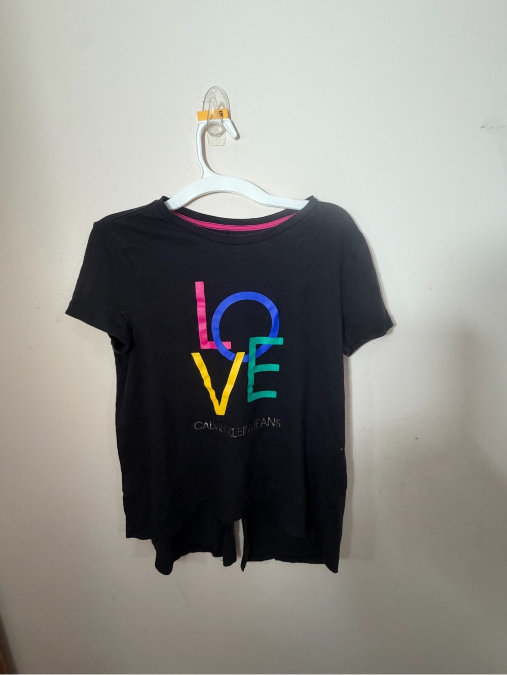 Calvin Klein Jeans Kids Black Tee with Multicolor LOVE Logo